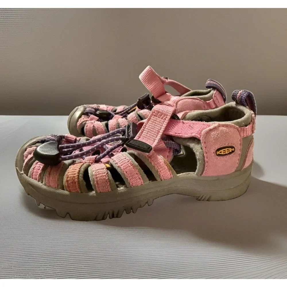 KEEN Whisper Girls Size US 10 Youth Pink Waterproof Strappy Bungee Sport Sandals